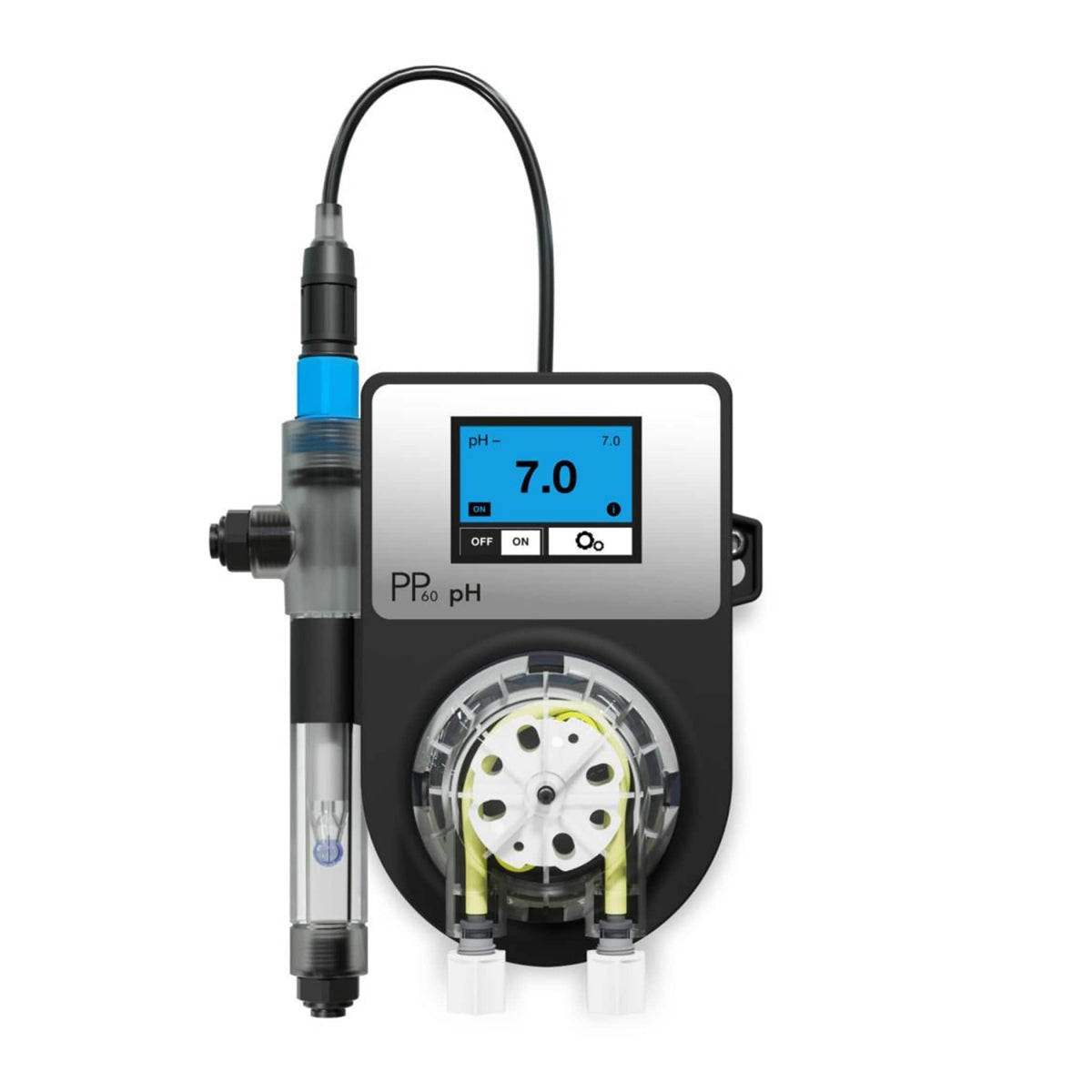 Aseko Dosieranlage PP60 pH für ph-Minus oder pH-Plus, LED-Display, integrierte Dosierpumpe, inkl. Glassonde