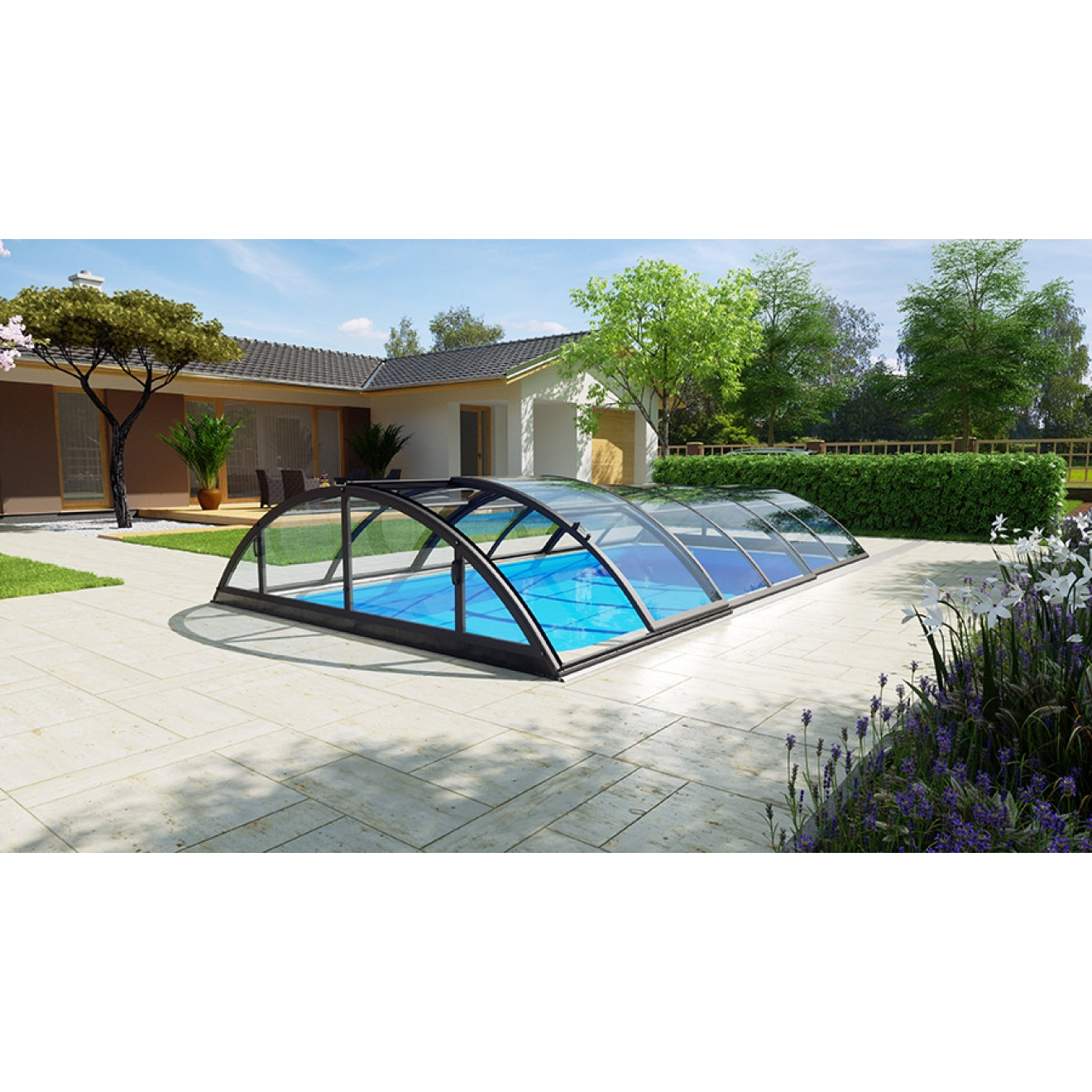 pool zelt 3m Pool-Überdachung / Albixon Klasik A 319x635cm – Aria Poolshop