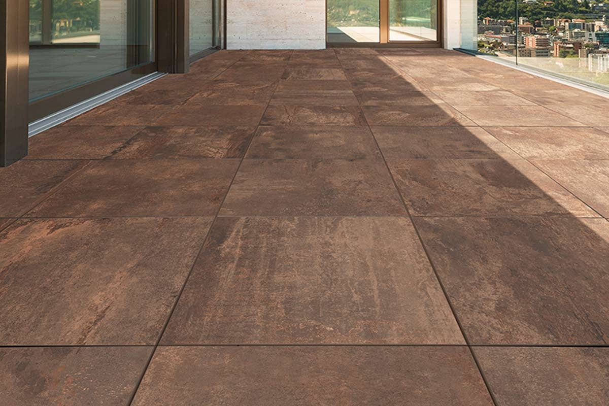Feinsteinzeug mit Rost Metalloptik 20 mm outdoor